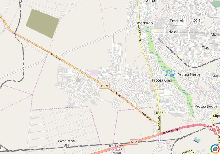 Map location of Glen Ridge (Gauteng - West)